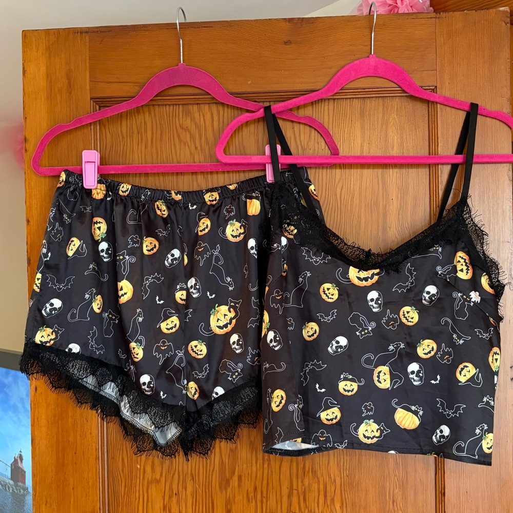 Black Halloween Pajama Set